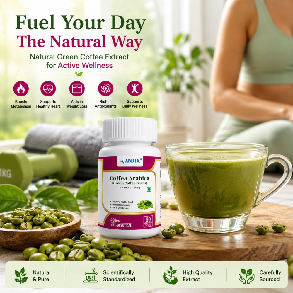 Anjix Green Coffee Extract | 50% Chlorogenic Acid – Herbal Dietary Supplement