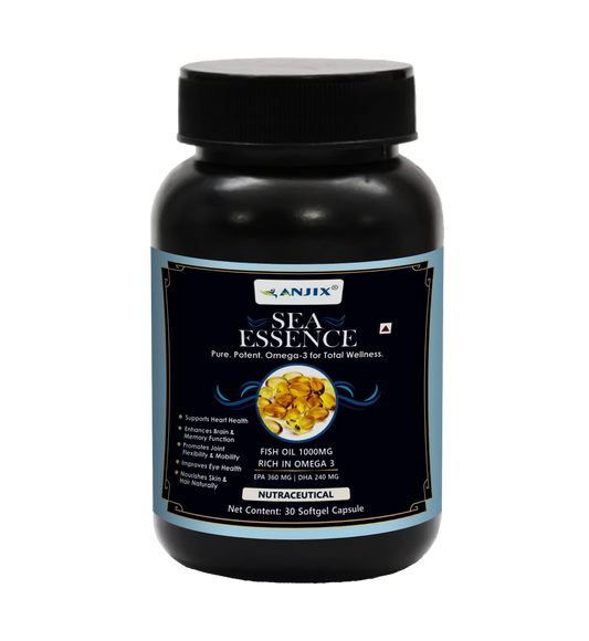 Anjix Fish Oil 1000mg | EPA 360mg & DHA 240mg | Omega-3 for Heart, Brain & Joints | 30 Softgels