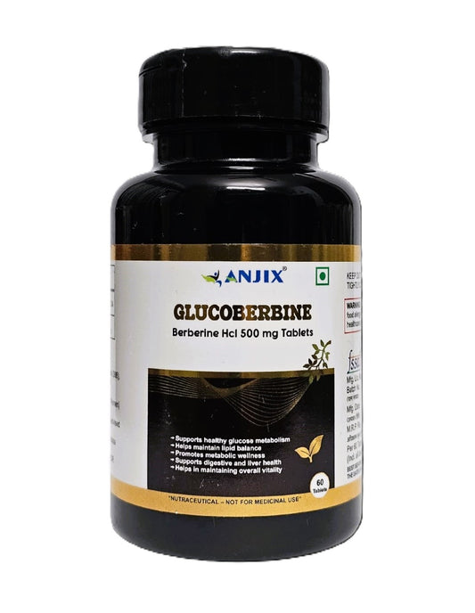 Anjix Berberine HCL 97% Glucoberbine | Blood sugar & Metabolism Support– 500 mg